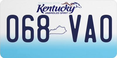 KY license plate 068VAO