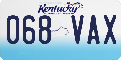 KY license plate 068VAX
