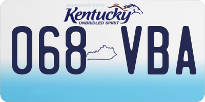 KY license plate 068VBA