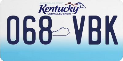 KY license plate 068VBK