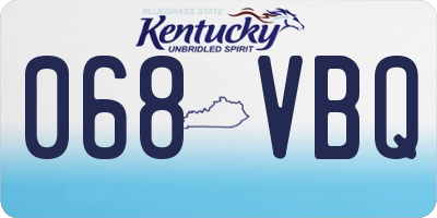 KY license plate 068VBQ