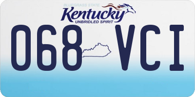 KY license plate 068VCI