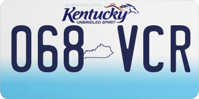KY license plate 068VCR