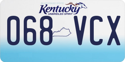 KY license plate 068VCX