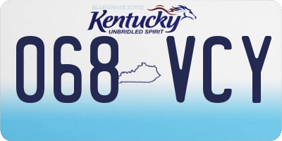 KY license plate 068VCY