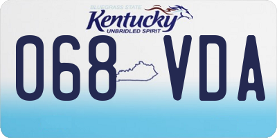 KY license plate 068VDA