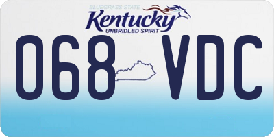 KY license plate 068VDC
