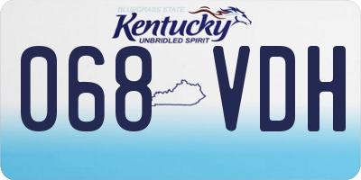 KY license plate 068VDH