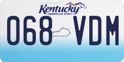 KY license plate 068VDM