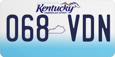 KY license plate 068VDN