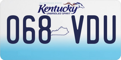 KY license plate 068VDU
