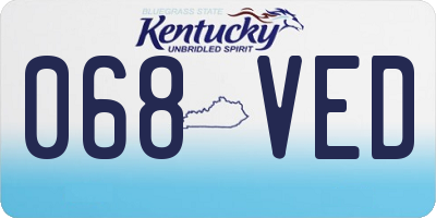 KY license plate 068VED