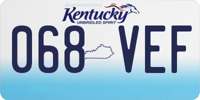 KY license plate 068VEF