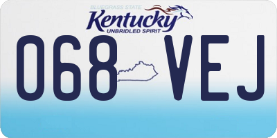 KY license plate 068VEJ