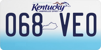 KY license plate 068VEO