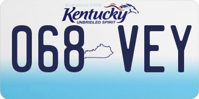 KY license plate 068VEY