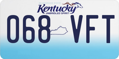 KY license plate 068VFT