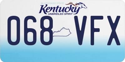 KY license plate 068VFX