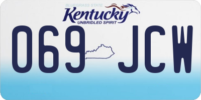KY license plate 069JCW