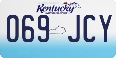 KY license plate 069JCY