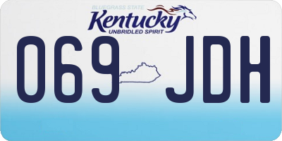 KY license plate 069JDH