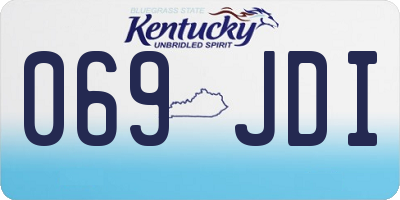 KY license plate 069JDI