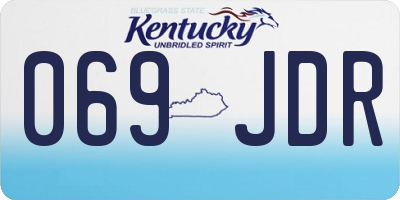 KY license plate 069JDR