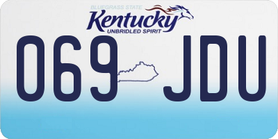 KY license plate 069JDU