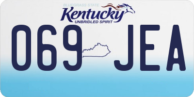 KY license plate 069JEA