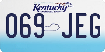 KY license plate 069JEG