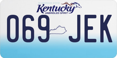 KY license plate 069JEK