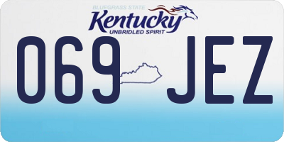 KY license plate 069JEZ