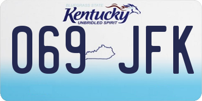 KY license plate 069JFK