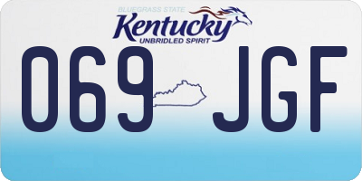 KY license plate 069JGF