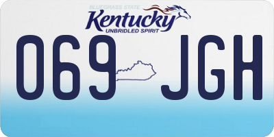 KY license plate 069JGH