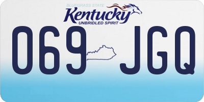 KY license plate 069JGQ