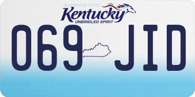 KY license plate 069JID