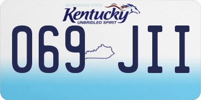 KY license plate 069JII