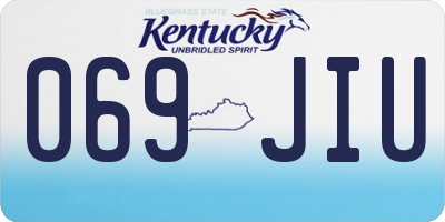 KY license plate 069JIU