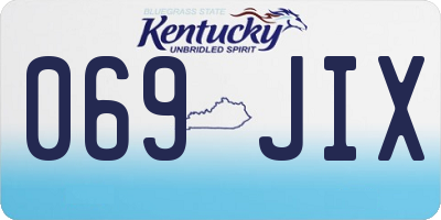 KY license plate 069JIX