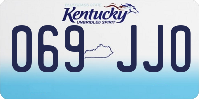 KY license plate 069JJO