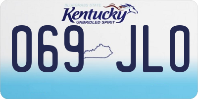 KY license plate 069JLO