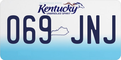 KY license plate 069JNJ