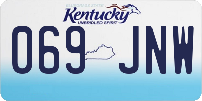 KY license plate 069JNW