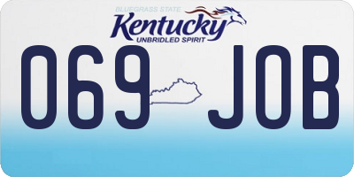 KY license plate 069JOB