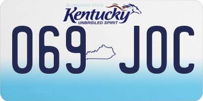 KY license plate 069JOC