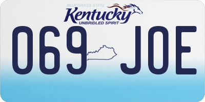 KY license plate 069JOE