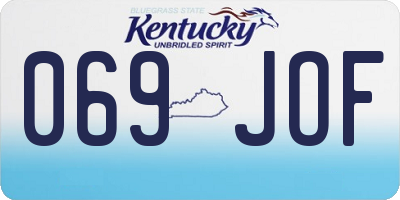 KY license plate 069JOF