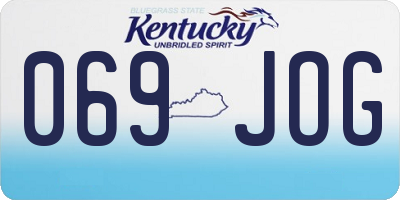KY license plate 069JOG