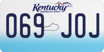 KY license plate 069JOJ